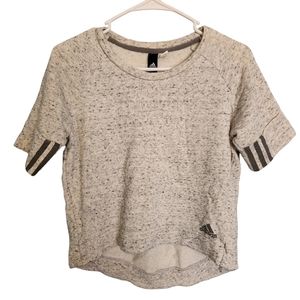 Adidas Cropped Short Sleeve Cuffed Sweatshirt Women's Size S